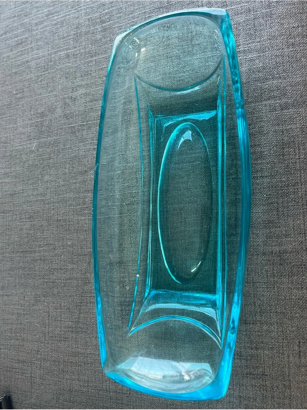 Blue Glass Dish from 60’s used for candy or what ever